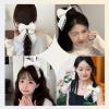 Hair Bows Clip Women Girls Bow Knot Hair Clip with Long Tails Lace Beige Bowknot Hair Clips for Prom Halloween Party Accessories Women Girls Bow Barrette for Thick Thin Hair view 3