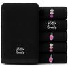 RIVERSIDE Black Makeup Towels - Pack of 6 (13x13) Soft Cotton Makeup Washcloths for Face - Reusable, Quick-Dry Makeup Remover Towels for Bathroom, Spa & Salon - Gentle on Skin - Hello Beauty view 1