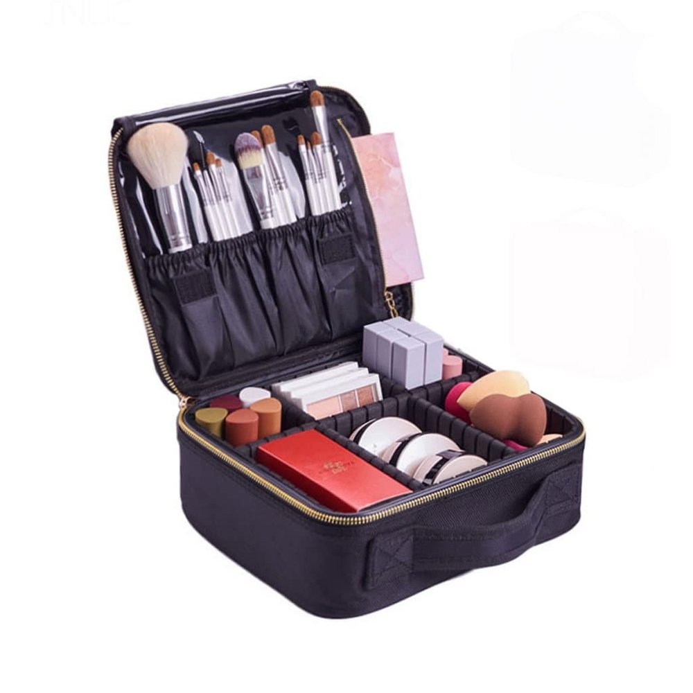 ASWRTYJO Women Fashion Cosmetic Case Travel Makeup Organizer Professional Make Up Box Beauty Cosmetics Bag Artist Makeup Suitcase(D)