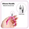 Criyar Fine Edge Cuticle Trimmer & Nippers, Scissors, Silicone Handle Nail Tools for Precise Removal, Durable Washable Cuticle Cutter & Remover Nail Clippers (Black/Rose 2PCS) view 4