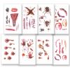 10 Sheets Halloween Temporary Tattoos, Bloody Scar, Stitches & Wound Stickers, Realistic Fake Tattoos for Halloween Makeup & Cosplay, Safe Eco-Friendly Adhesive, Long-Lasting, A-001 A-010 view 1