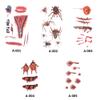 10 Sheets Halloween Temporary Tattoos, Bloody Scar, Stitches & Wound Stickers, Realistic Fake Tattoos for Halloween Makeup & Cosplay, Safe Eco-Friendly Adhesive, Long-Lasting, A-001 A-010 view 3