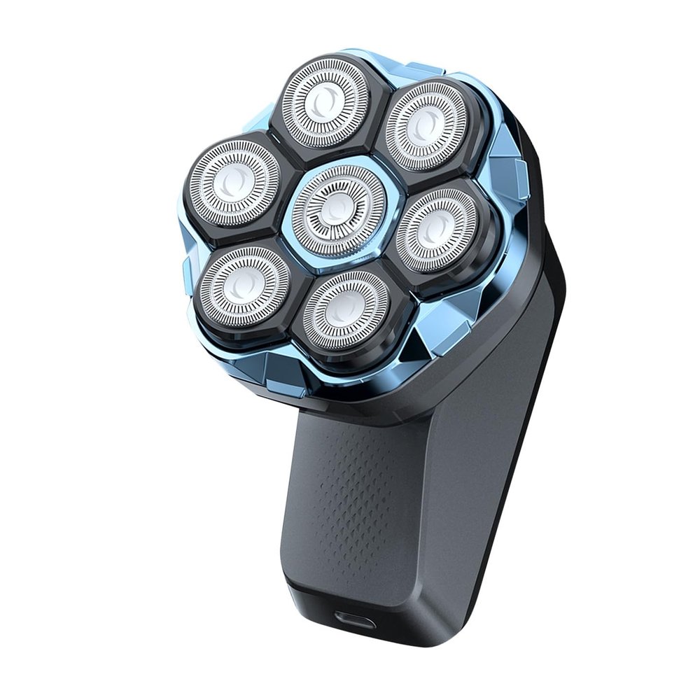 Professional 7-Blade Electric Head Shaver Tool