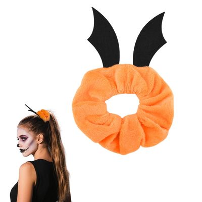 Devil Goth Hair Accessories for Girls Gothic Halloween Costume Accessories Bat Ear Scrunchie Festival Party Ponytail Holder Festival Cosplay Hair Ties Goth Scrunchies for Women Cartoon Scrunchie Gift