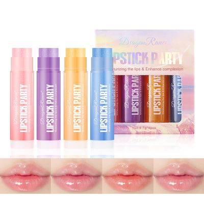 4 Pcs/Set High Shine Glossy Lipstick Set, Hydrating Glass Shine Lip Balm, Sheer Lip Jelly, Glossy Shiny Finish, Moisturising Long Lasting Lip Gloss