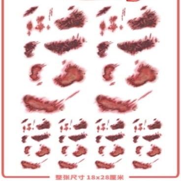 2pcs Cut Wrist Simulation Waterproof Temporary Tattoo Stickers With Scratches Scars With Halloween Lasting Injuries And Bruises Fake Tattoo(D)