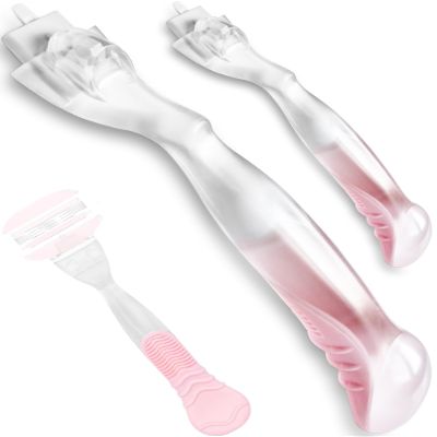 Replacement Razor Handle Compatible with Gillette Venus - Non-Slip Ergonomic Grip, Pink Handle Only (Fits Most Venus Blades) (2Pcs)