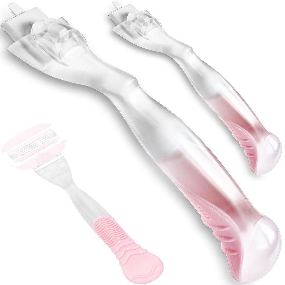 Replacement Razor Handle Compatible with Gillette Venus - Non-Slip Ergonomic Grip, Pink Handle Only (Fits Most Venus Blades) (2Pcs)