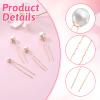 16PCS Wedding Pearl Hair Pins Bridal Pearl Hair Accessories U Shape Barrette Different Size Single Pearls Hairs Pin for Wedding Bridal Hairs Accessories (Gold) view 3