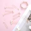 16PCS Wedding Pearl Hair Pins Bridal Pearl Hair Accessories U Shape Barrette Different Size Single Pearls Hairs Pin for Wedding Bridal Hairs Accessories (Gold) view 4