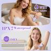 Hatteker 4-in-1 Women's Electric Razor, Dual-Head Body Hair Trimmer for Women, IPX7 Waterproof Rechargeable Bikini Trimmer & Facial Hair Remover for Legs, Armpits, Face, Nose, Eyebrows, Purple view 3
