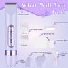 Hatteker 4-in-1 Women's Electric Razor, Dual-Head Body Hair Trimmer for Women, IPX7 Waterproof Rechargeable Bikini Trimmer & Facial Hair Remover for Legs, Armpits, Face, Nose, Eyebrows, Purple view 4