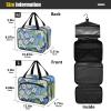 Art Painting Blue Chinese Mahjong Hanging Mens Travel Toiletry Bag with Hook, Designer Essential Shave kit for mom Trip estuche para brochas maquillaje L view 3