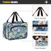 Art Painting Blue Chinese Mahjong Hanging Mens Travel Toiletry Bag with Hook, Designer Essential Shave kit for mom Trip estuche para brochas maquillaje L view 4