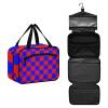 Buffalo Plaid Red Blue Hanging Toiletry kit for Men with Hook, Designer Compact Toiletry kit for Traveling Women Camping envase para Perfume de L view 2