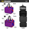 Buffalo Plaid Red Blue Hanging Toiletry kit for Men with Hook, Designer Compact Toiletry kit for Traveling Women Camping envase para Perfume de L view 3