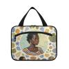 Art Painting African Woman Beige Hanging Makeup Travel case with Hook, Designer Shaving kit Bag for Men for Women Travel Cruises Bolsa para maquillaje L view 1