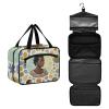 Art Painting African Woman Beige Hanging Makeup Travel case with Hook, Designer Shaving kit Bag for Men for Women Travel Cruises Bolsa para maquillaje L view 2
