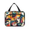 Abstract Shapes Eyes Hanging Makeup Bag with compartments with Hook, Designer Multifunctional Bags with Zipper for mom Hotel bolso de Mano para Hombre L view 1