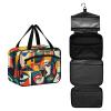 Abstract Shapes Eyes Hanging Makeup Bag with compartments with Hook, Designer Multifunctional Bags with Zipper for mom Hotel bolso de Mano para Hombre L view 2