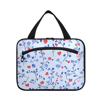 Periwinkle Country Style Valentine Hanging Mens Toiletry Bags for Traveling with Hook, Designer Compact Medicine Bag for Women Cruises bolsos para Hombre L