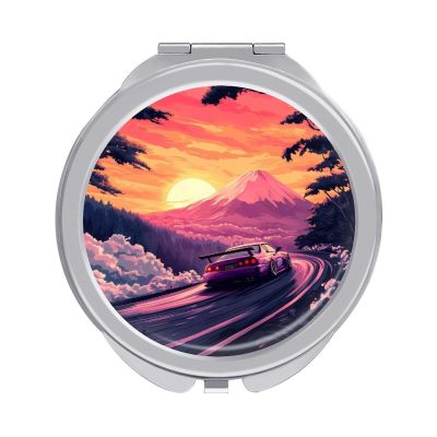 Japanese Car Racing Drifting Makeup Mirror Portable Travel Portable Compact Mirror for Women Men Gifts