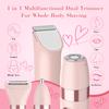 Hatteker 4-in-1 Women's Electric Razor, Dual-Head Body Hair Trimmer for Women, IPX7 Waterproof Rechargeable Bikini Trimmer & Facial Hair Remover for Legs, Armpits, Face, Nose, Eyebrows, Pink view 2