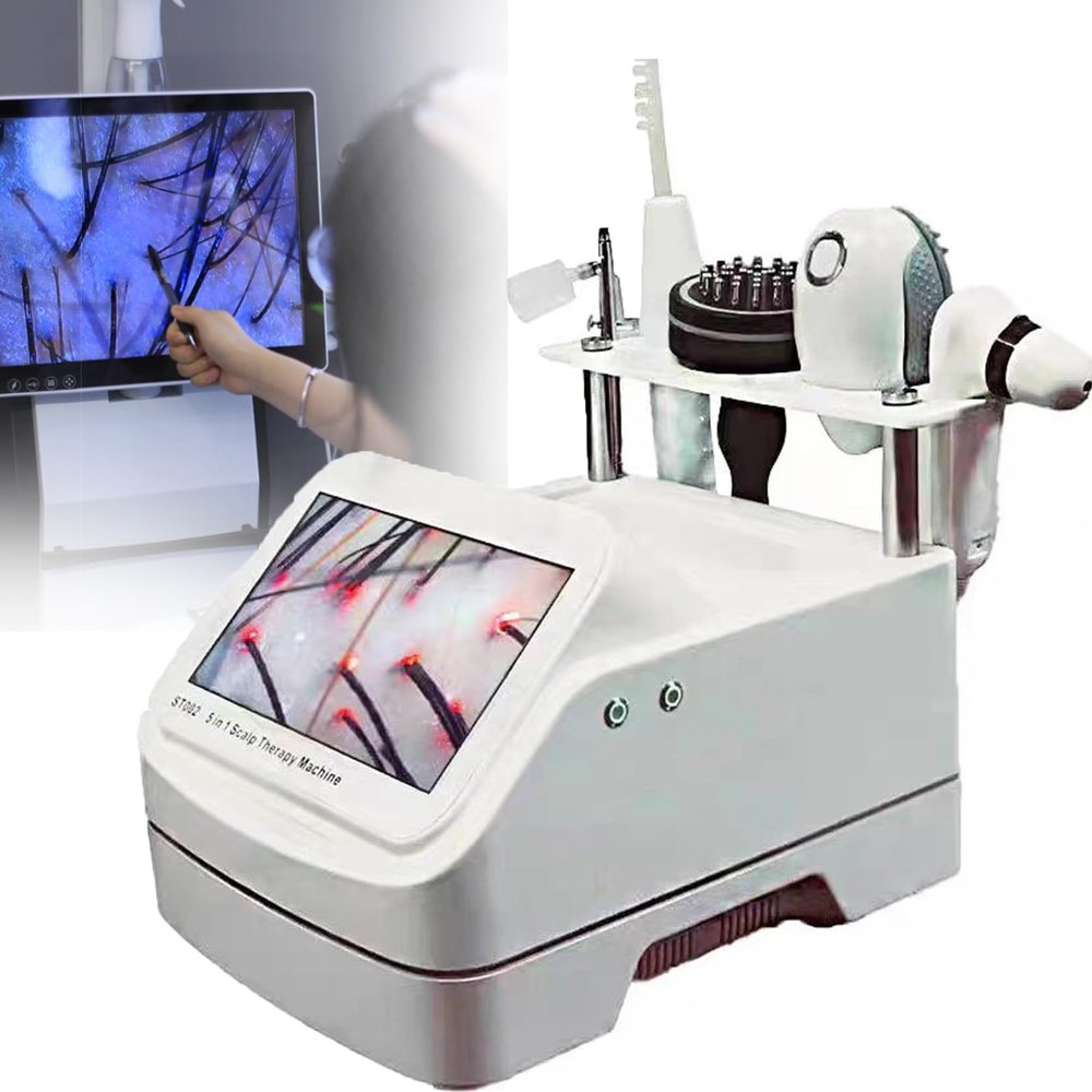 10inch Skin Scalp Detector 5 in 1 Scalp Massage Equipment Skin Skin Oil and Analysis Skin Diagnosis Hair Analyzer with 5 Handles for Hair Loss/Moisture/Flexibility/Oil Content