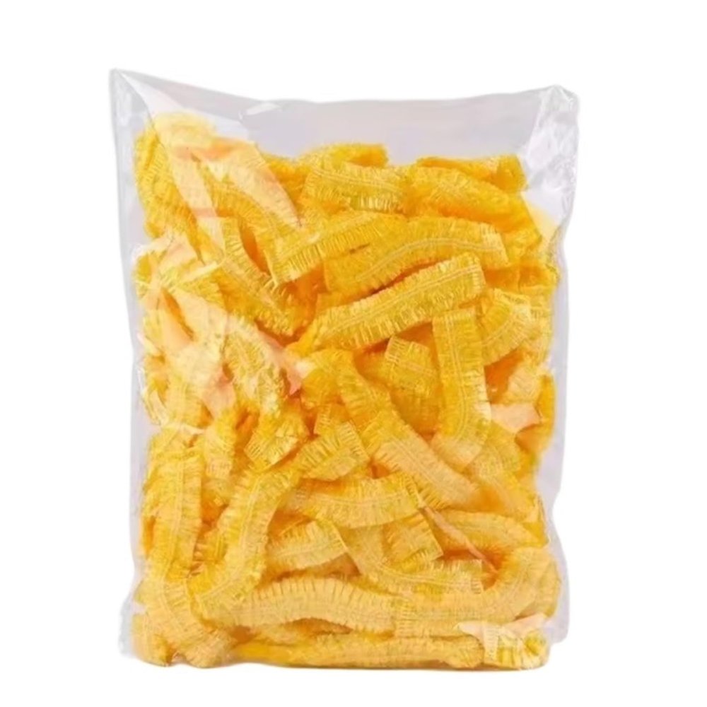 100/200pcs Shower Cap Sauna Disposable Transparent Bonnets Silk Bonnet Beauty Satin Hat Hair Night Hairstyles(Yellow 200 PCS)