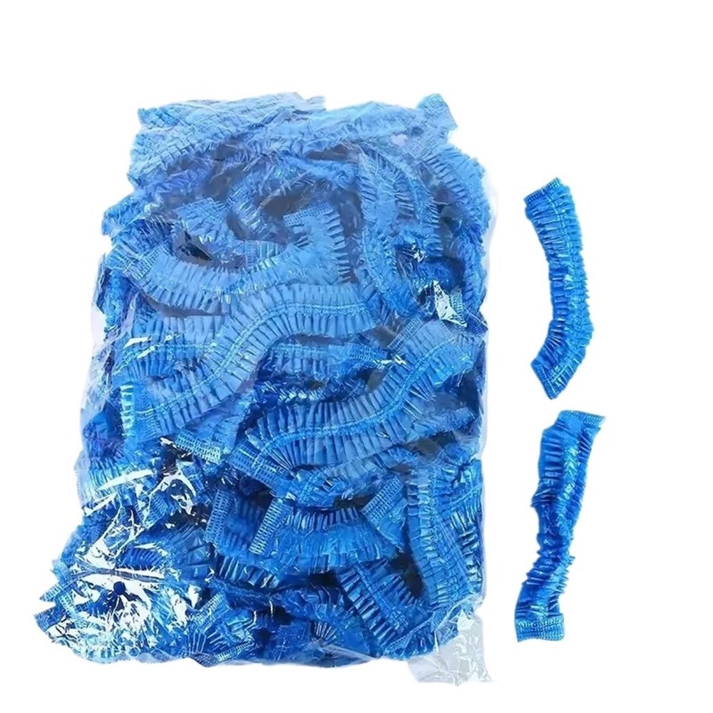 150/300/600pcs Disposable Shower Cap Covers Bathroom Accessories Transparent and Waterproof Hair Caps Products(Blue 150PCS)