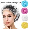 150/300/600pcs Disposable Shower Cap Covers Bathroom Accessories Transparent and Waterproof Hair Caps Products(Blue 150PCS) view 2