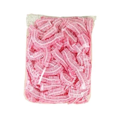 200pcs Women's Disposable Shower Cap Plastic Waterproof Head Cover Pink Spa Salon Hotel Hair Dye Elastic(Pink)