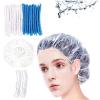 200pcs Women's Disposable Shower Cap Plastic Waterproof Head Cover Pink Spa Salon Hotel Hair Dye Elastic(Pink) view 4