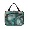 Abstract Green and Gold Marble Pattern Hanging Travel kit with Hook, Designer Compact Skincare Bag for mom Gym bolsas de maquillaje para Mujer L view 1