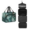 Abstract Green and Gold Marble Pattern Hanging Travel kit with Hook, Designer Compact Skincare Bag for mom Gym bolsas de maquillaje para Mujer L view 2