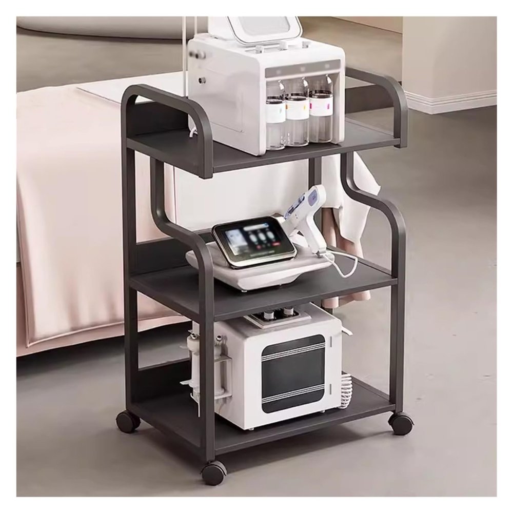 Beauty Salon Trolley 3 Tier Salon Spa Beauty Trolley Cart with Wheels for Estheticians Mobile Stand for Beauty