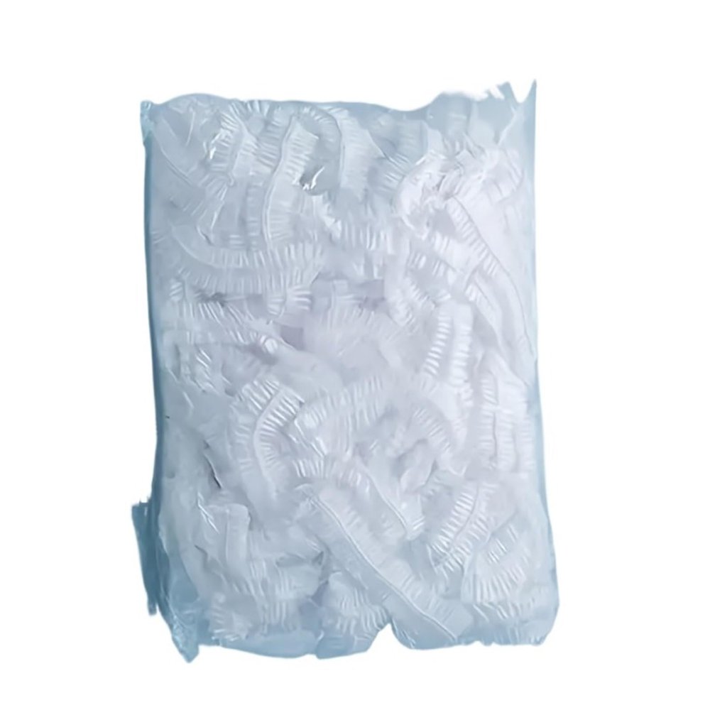 200/600pcs Heavy-Duty Elastic Disposable Shower Caps - Transparent Plastic Travel(200Pcs White)