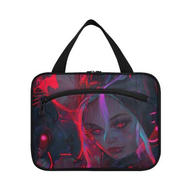 American Vintage Devil Girl Hanging Shaving Bag for Men Travel with Hook, Designer Accessories Waterproof Cosmetic Bag for Essentials for Women Camping bolso de Mano para Hombre L