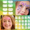 28pcs Body Paint Stencils, Premium Reusable Face and Body Paint Templates Kit Suitable for Holiday Party Makeup Temporary Tattoo Art view 4