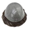 FACE MIRACLE Thin Skin Mens Toupee Full Poly Skin Human Hair Replacement System V-Looped PU Invisible Natural Hairline Real Human Hair Hairpiece for Men 8''X10'' 80% #420#4 Medium Brown+20% Gray view 4