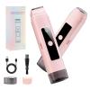Bikini Trimmer for Women: 2-in-1 Electric Shaver with Digital Display,IPX7 Waterproof & Easy Cleaning& Travel Lock - Dual Head Trimmer for Underarms, Legs, Face (Pink) view 1