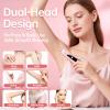 Bikini Trimmer for Women: 2-in-1 Electric Shaver with Digital Display,IPX7 Waterproof & Easy Cleaning& Travel Lock - Dual Head Trimmer for Underarms, Legs, Face (Pink) view 4