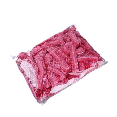 200pcs Women's Disposable Shower Cap, Plastic Waterproof Head Cover, Pink Spa Salon, Hotel Hair Dye, Elastic(Pink)