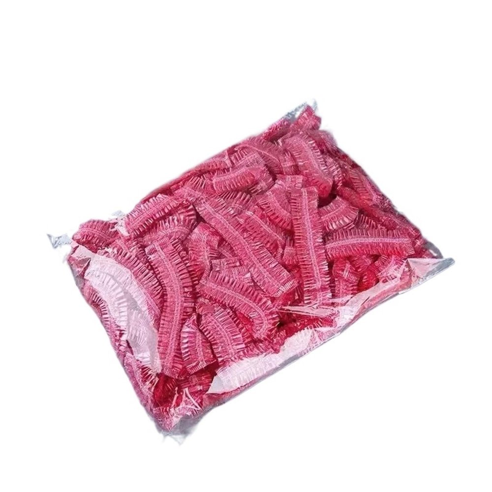 200pcs Women's Disposable Shower Cap, Plastic Waterproof Head Cover, Pink Spa Salon, Hotel Hair Dye, Elastic(Pink)