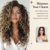 LEEONS Curly Clip in Hair Extensions, 4PCS 16 inch Curly/Wavy Hair Extensions Clip ins - Lace Weft Soft Natural Hairpieces for Women (Platinum Blonde) view 3