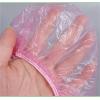 100pcs Disposable Shower Caps Plastic Waterproof Headgear Spa Salon Hotel Hair Dye Women Elastic hair Cap(Pink) view 3