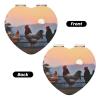 Small Pocket Compact Mirror 1x/2x Magnifying Pu Leather Makeup Mirrors Animal Chickens Portable Pocket Mirror for Women Girls view 2