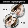Small Pocket Compact Mirror 1x/2x Magnifying Pu Leather Makeup Mirrors Animal Chickens Portable Pocket Mirror for Women Girls view 3