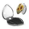 Small Pocket Compact Mirror 1x/2x Magnifying Pu Leather Makeup Mirrors Alluring Sunflowers Summer Portable Pocket Mirror for Women Girls view 1