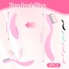 4 Pcs Folding Eyelash Comb with Metal Teeth, Durable Portable Lash Comb, Eyelash Separator Tool Arc Designed Cosmetic Brushes for Making Up (Pink+Black+Green) view 2